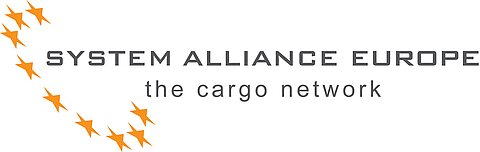 Logo System Alliance Europe The Cargo Network mit neun orangen Sternen
