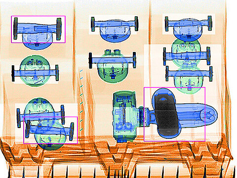 Röntgenbild einer Frachtpalette