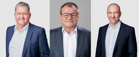 Daniel Steiner, Bernd Schäfer und Roland Sabo, das Leitungsteam der Streck Transport AG in der Schweiz