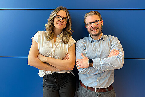 Constanze Geiger und Lars Intraschak, das myStreck-Serviceteam von Streck Transport Deutschland