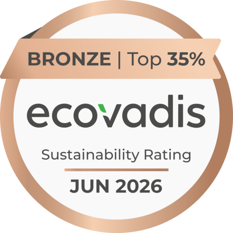 Logo von Ecovadis, Bronze-Status aus dem Jahr 2026