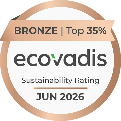 Logo von Ecovadis, Bronze-Status aus dem Jahr 2026